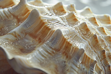 A lifelike macro image capturing the texture of a seashell