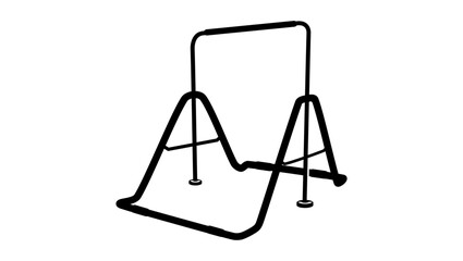 Gymnastics Bar for Children, Kids Home Gym,  black isolated silhouette