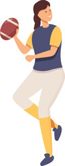 Catch rugby ball icon cartoon vector. Sport team game. Power athlete