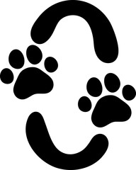 0 zero number cute paw footprint letter