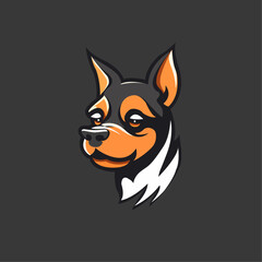 Minimalistic dog mascot logo