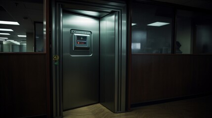 A closed door with a biometric scanner, restricting entry to authorized personnel only