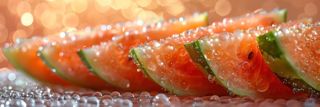 Glistening, wet, freshly cut watermelon texture, Background Image, Background For Banner