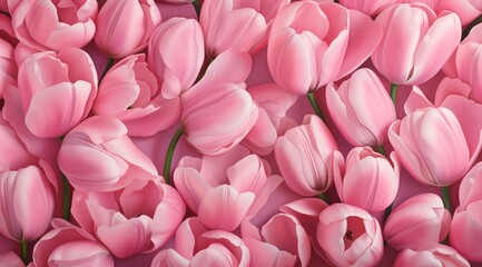 Naklejka premium a group of pink tulips