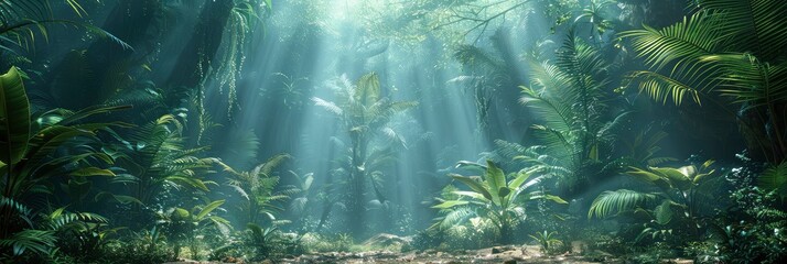 Lush, vibrant, dense jungle underbrush texture, Background Image, Background For Banner