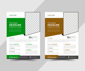 Modern creative business travel, medical, fitness, real estate printable vector flyer design template