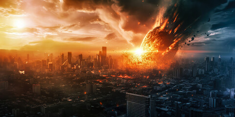 Massive asteroid impact devastated the big city
