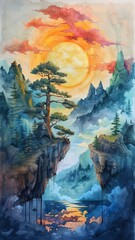 Watercolor visions of utopia perfect worlds painted with hope