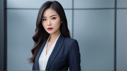 portrait asian woman with businessuit. 4k Portrait photo illustrations.  business woman portrait." Image Generated with  AI"