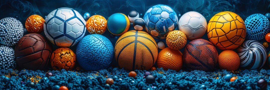 Pattern of different types of sports and athletic equipment, Background Image, Background For Banner