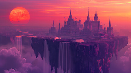 Ethereal Dawn: Majestic Citadel above the Crater