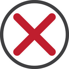 Red cross mark icon. Editable vector illustration outline stroke.