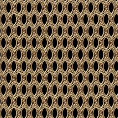Abstract illustration, golden seamless pattern, knitted