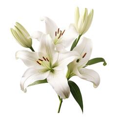 Beautiful lily flowers isolated on white
