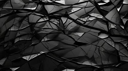 Cracked dark glass texture, 3d abstract background ideal for graphic design projects, banner