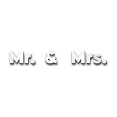 Mr and Mrs on white background