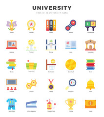 University Icon Pack 25 Vector Symbols for Web Design.