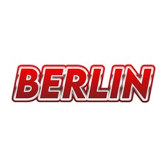 3D Berlin text on white background