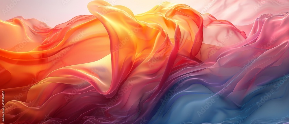 Fototapete a colorful template banner designed with a gradient color. the shape of the banner is liquid.