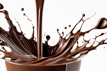 splash from chocolate on white background