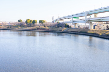 Obraz premium 隅田川沿いの風景