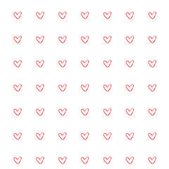 Red hearts on white isolated background