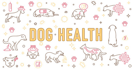 Dogs health landscape banner, print, poster. Dog friendly clinic - 739998540
