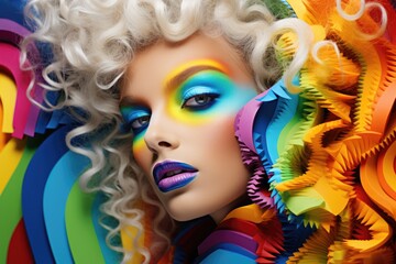 Naklejka premium Beautiful model with amazing make up for nightlife