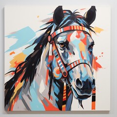 a painting of a horse
