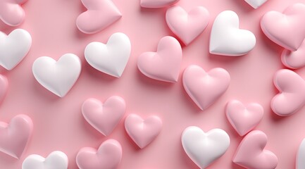 a group of pink and white hearts