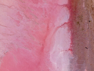 Fototapeta premium Drone Delight: Aerial Perspectives of Port Gregory's Pink Lake, Western Australia