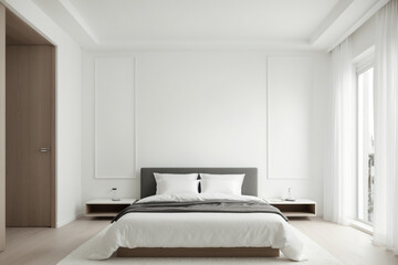 the interior design in white is minimalist