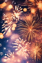 Fototapeta premium Glowing Fireworks and Starry Sparkles