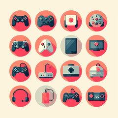 video game icons set