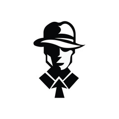 People head, Negative space logo design, man face logo 