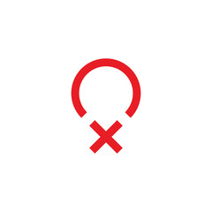 letter x location point symbol logo vector