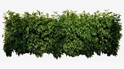 Obraz premium Green Trimmed Bush Hedge Fencing Isolated on Transparent Background