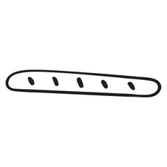Baguette. Outline icon. Vector graphic design. Isolated icon on white background.