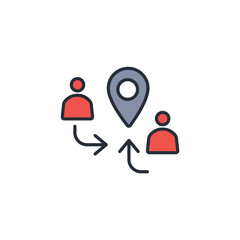 Meeting location icon. vector.Editable stroke.linear style sign for use web design,logo.Symbol illustration.