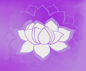 White lotus on a purple gradient background