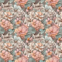 seamless floral pattern retro style