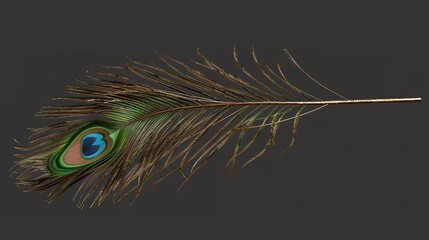Majestic Peacock Feather Isolated on a Transparent Background

