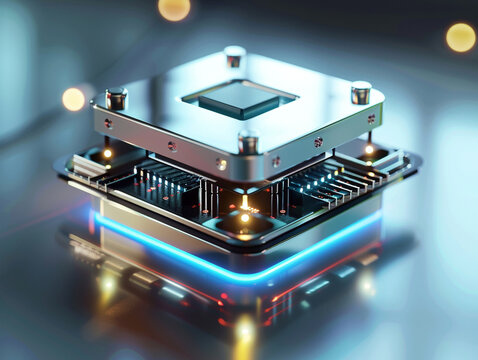 3d render of a nano electromechanical system NEMS sensor