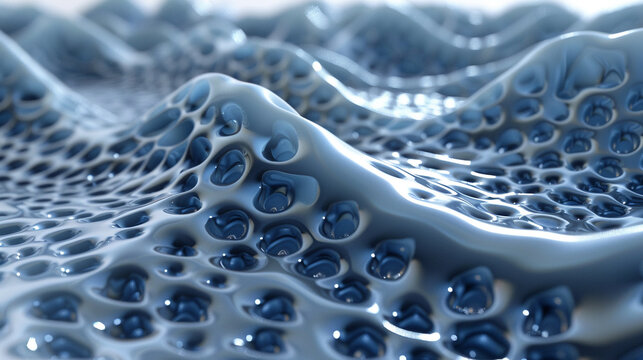 3d render of a nanoscale fluid dynamics simulation
