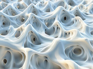 3d render of a series of abstract minimalist waves in a pattern