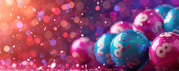 Group of Colorful Balls With Numbers, Lotery concept