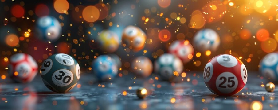 Group of Colorful Balls With Numbers