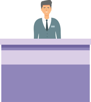 Receptionist icon cartoon vector. Work character. Business reception