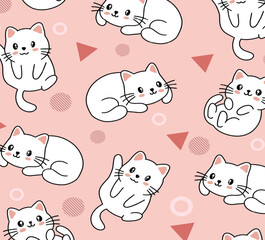 seamless pattern with cats