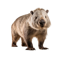 Wombat full body, standing, isolated on transparent background